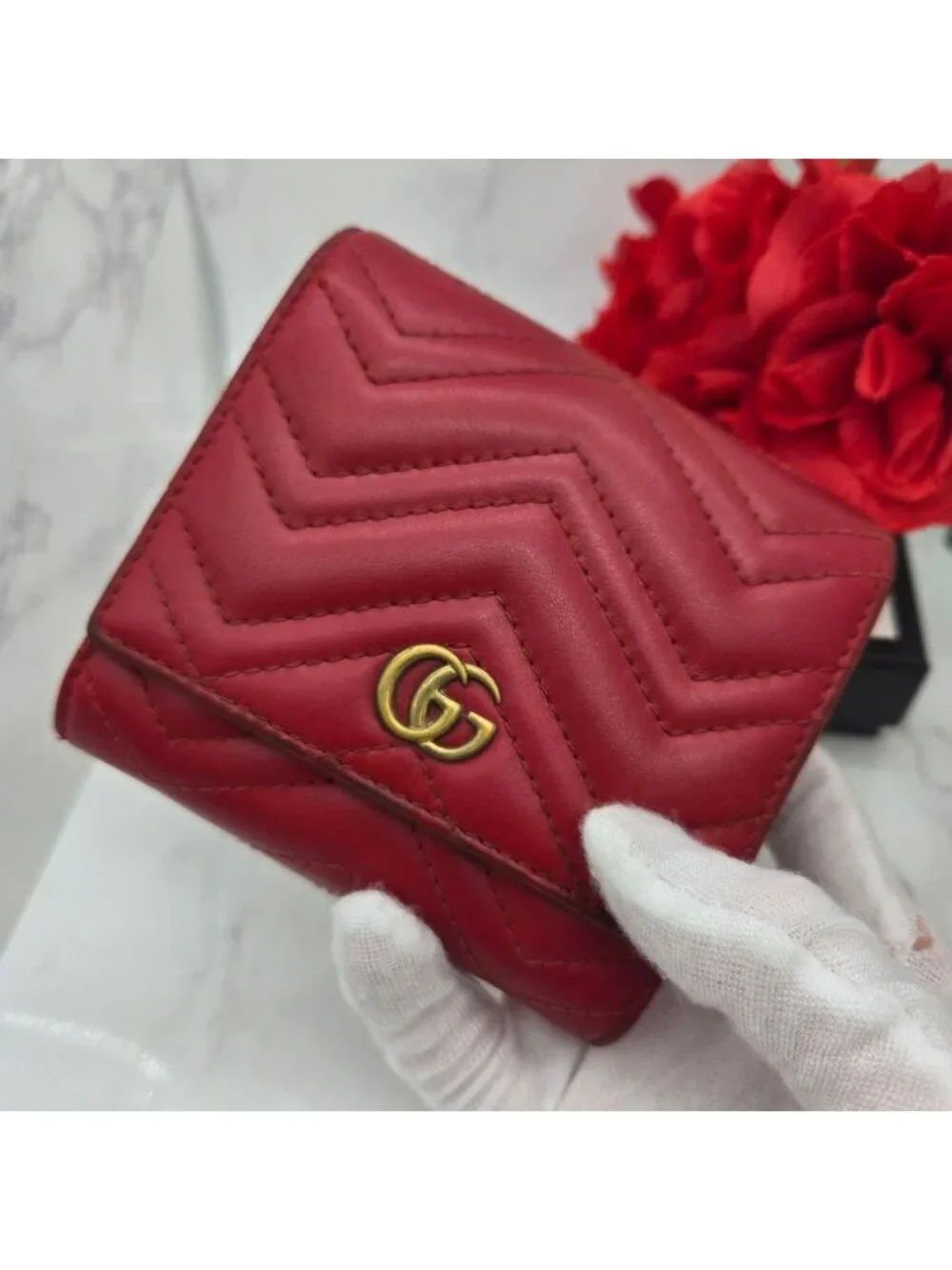 Gucci Fold Wallet GG Marmont Quilted - Picture 3 of 14